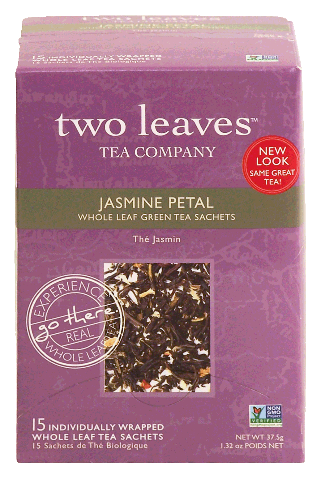 Two Leaves Tea Company  jasmine petal whole leaf green tea, 15-sachets Full-Size Picture